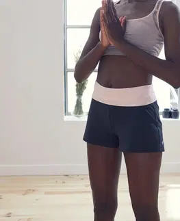 fitnes Dámske šortky na jogu sivo-ružové