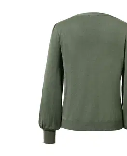 Coats & Jackets Kardigán z jemného úpletu, zelený