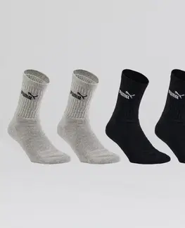 bedminton Ponožky vysoké sivo-čierne 4 páry