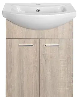 Kúpeľňa AQUALINE - ZOJA umývadlová skrinka 50,5x74x30cm, dub platin 51057