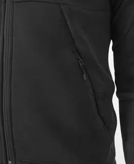 bundy a vesty Pánska mikina Active s kapucňou na zips čierna