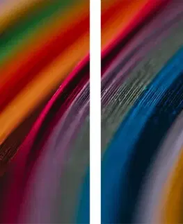 Abstraktné obrazy 5-dielny obraz detail farebného materiálu