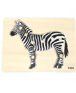 Náučné hračky VIGA -  Drevená vkladačka Zebra 8ks