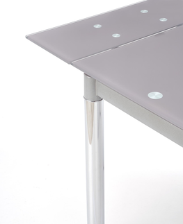 Jedálenské stoly HALMAR Logan 2 sklenený rozkladací jedálenský stôl sivá / chróm