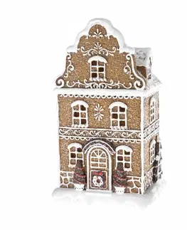 Vianočné dekorácie Vianočná LED dekorácia Gingerbread house, 12 x 20,5 cm