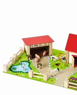 Drevené hračky SIMBA - Farma drevená s príslušenstvom