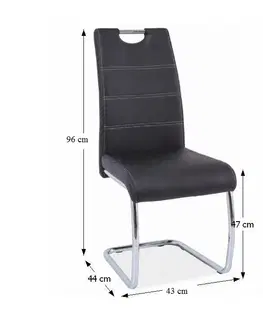 Jedálenské stoličky KONDELA Abira New jedálenská stolička čierna / chróm