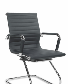 Kancelárske stoličky HALMAR Prestige Skid kancelárska stolička s podrúčkami čierna