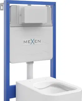 Kúpeľňa MEXEN/S - WC predstenová inštalačná sada Fenix Slim s misou WC Elis, biela 6103391XX00