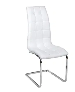 Jedálenské stoličky KONDELA Dulcia jedálenská stolička biela / chrómová