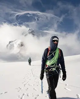 alpinizmus Pánska horolezecká bunda Alpinism zo syntetickej vaty modrá