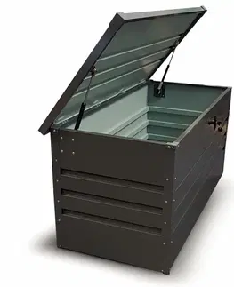 Záhradné úložné boxy Záhradný úložný box 600l kovový Dekorhome