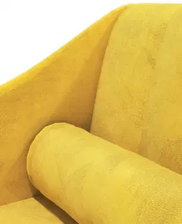 Leňošky Leňoška s podhlavníkom samet Dekorhome Žltá