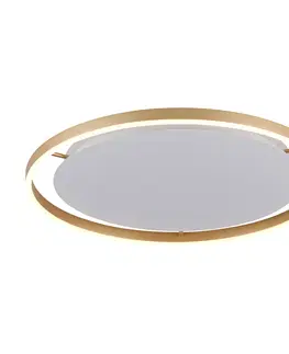 Stropne svietidla Stropné svietidlo mosadzné 58,8 cm vrátane LED 3-stupňovo stmievateľné - Zlatan