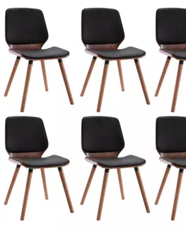 Jedálenské stoličky a kreslá Jedálenská stolička 6 ks Dekorhome Čierna / svetlohnedá