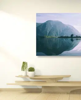 Obrazy prírody a krajiny Obraz maľovaná scenéria horského jazera
