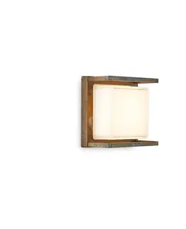 Vonkajšie nástenné svietidlá Moretti Luce Nástenné LED Ice Cubic 3405 mosadz starožitná