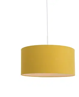 Zavesne lampy Závesná lampa biela so žltým odtieňom 50 cm - Combi 1