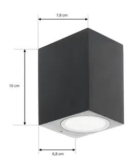 Vonkajšie nástenné svietidlá PRIOS Prios Tetje svietidlo čierna hranaté 10 cm