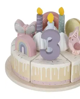 Drevené hračky LITTLE DUTCH - Narodeninová torta Pink