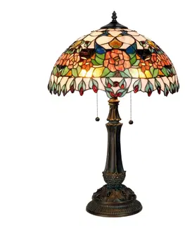 Stolové lampy Clayre&Eef Nádherne sfarbená stolná lampa Maja štýl Tiffany