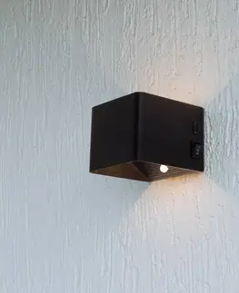 Nástenné svietidlá Näve Nástenné LED svetlo Cube batéria magnetické čierna