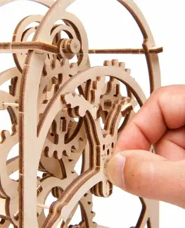 Drevené hračky Ugears 3D drevené mechanické puzzle Hodinový strojček