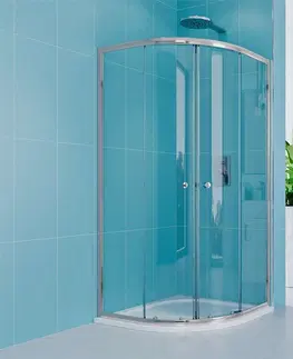 Sprchovacie kúty MEREO - Sprchový kút, Kora Lite, štvrťkruh, 90 cm, R550, chróm ALU, sklo Číre CK35123Z