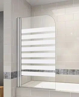Sprchové dvere H K - Vaňová zástena S1 STRIPE 80x140cm - jednodielna sklopná, číre sklo so vzorom, varianta pravá SE-S1STRIPE-12