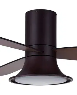 Stropné ventilátory so svetlom Beacon Lighting Stropný ventilátor Flusso s LED svetlom, bronzový