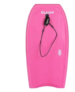 vodné športy Bodyboard 100 pevný s leashom na zápästie ružovo-modrý