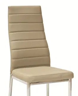 Jedálenské stoličky Signal Stolička H261 chróm/tmavá béžová eko koža