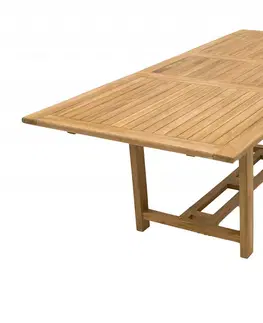 Stolčeky DEOKORK Záhradný obdĺžnikový stôl MONTANA 160/210 x 90 cm (teak)
