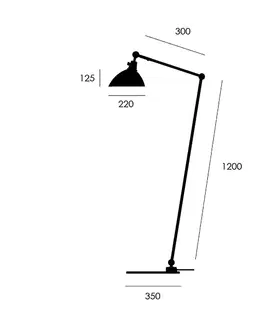 Stojacie lampy midgard midgard modular TYP 556 stojaca lampa čierna 140cm
