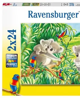 Hračky puzzle RAVENSBURGER - Roztomilé Koaly A Pandy 2X24 Dielikov