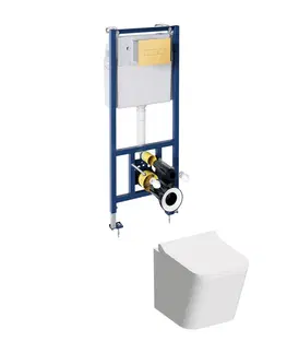 Kúpeľňa OMNIRES - FONTANA WC set WC 4v1, biela lesk, zlatá lesk FONTANASETBPGL