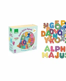 Drevené hračky Vilac dřevěné magnetky abeceda 56 ks