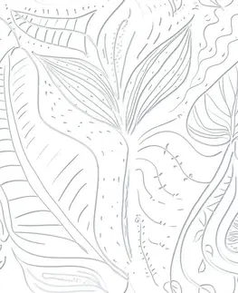 Tapety príroda Tapeta magické listy v bielom prevedení
