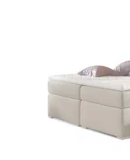 Postele NABBI Beneto 160 čalúnená manželská posteľ s úložným priestorom béžová