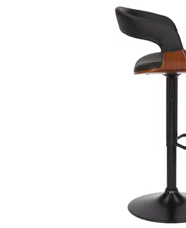 Barové stoličky LuxD Dizajnová barová otočná stolička Uriela orech / čierna