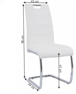 Stoličky Jedálenská stolička, biela/svetlé šitie, ABIRA NEW
