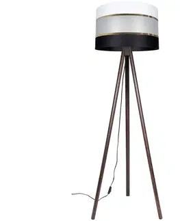 Lampy  Stojacia lampa CORAL 1xE27/60W/230V hnedá/čierna/biela/zlatá 