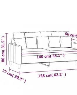 Pohovky a gauče 2miestna pohovka 140 cm Dekorhome Tmavosivá
