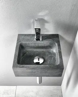 Kúpeľňa SAPHO - BLOK kamenné umývadlo 30x30cm, čierny Antracit 2401-29