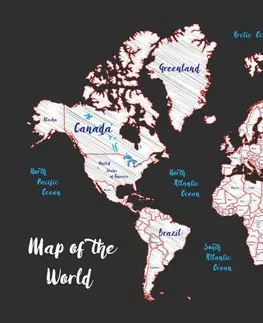 Obrazy na korku Obraz na korku jedinečná mapa sveta