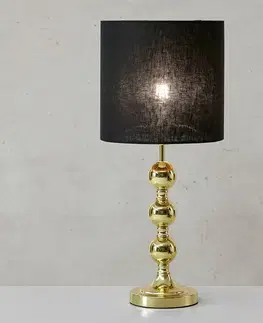 Stolové lampy Markslöjd Stolová lampa Octo látkové tienidlo, mosadz/čierna