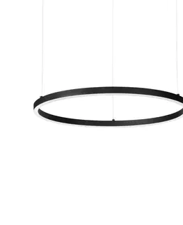 Závesné svietidlá Ideallux Ideal Lux LED závesná lampa Oracle Slim Ø 70 cm čierna 3 000 K