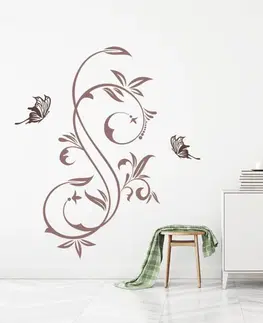 Šablóny na maľovanie Šablóna na stenu - Ornament s motýľom