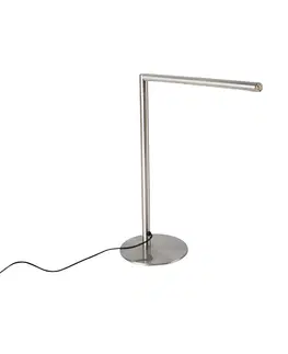 Stolove lampy Moderná stolová lampa z ocele s dotykovým stmievačom vrátane LED - Douwe