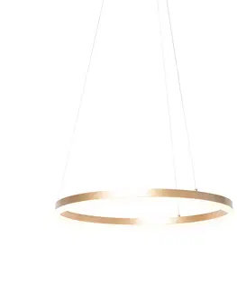 Zavesne lampy Dizajnové závesné svietidlo zlaté 60 cm vrátane LED 3 stupne stmievateľné - Anello